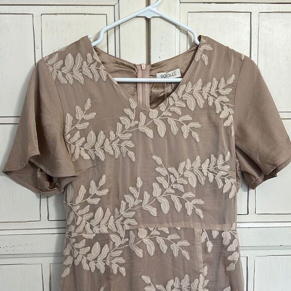 NWT Roolee size small blush embroidered dress - Picture 2 of 5